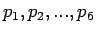 $p_1, p_2,..., p_6$