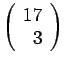 $ \left( \begin{array}{r} 17 \\ 3 \end{array} \right)$