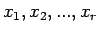$x_1,x_2,...,x_r$