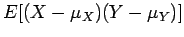 $E[ (X-\mu_X) (Y -\mu_Y) ]$