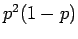 $p^2 (1-p)$