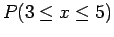 $P(3 \leq x \leq 5)$